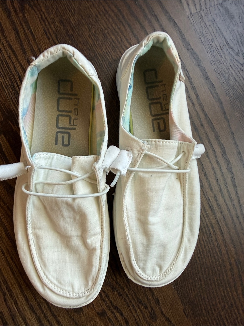 Hey Dude Kids Cream White Slip-On Sneakers